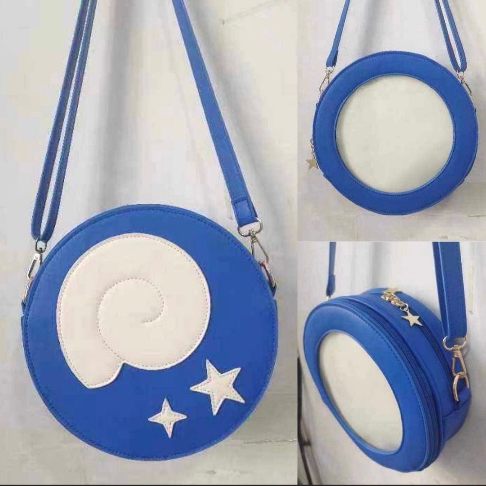 Animal Crossing Bag Adjustable Crossbody Gamer Accessory Blue White Pin Window